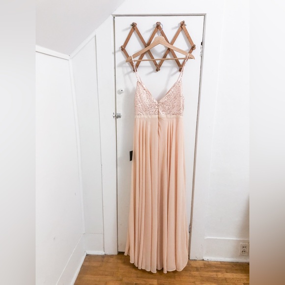 NWT Lulus Memorable Mystique Champagne Sleeveless Sequin Maxi Dress - Picture 7 of 16